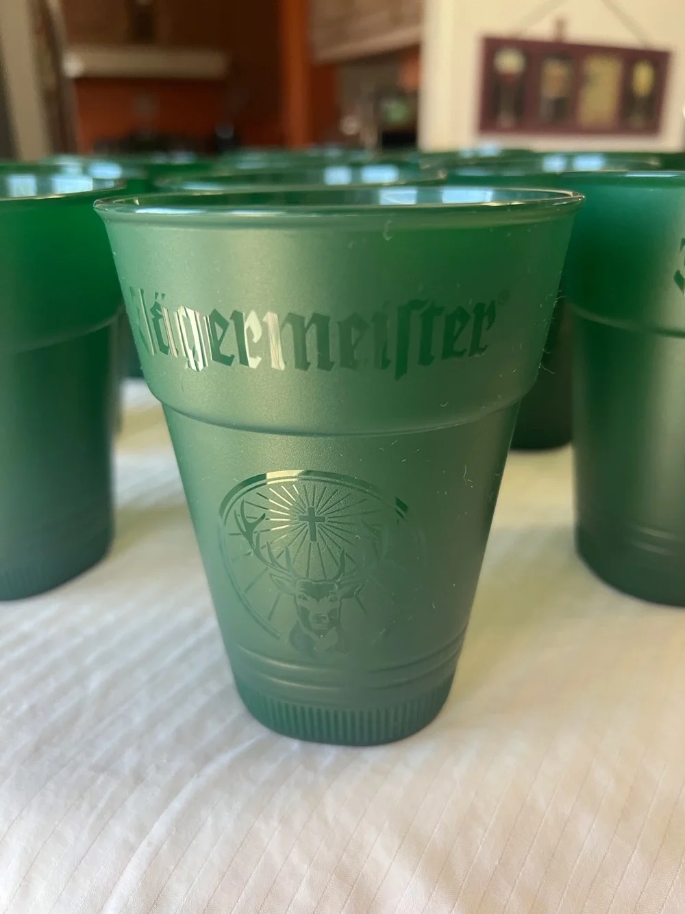 12 Jagermeister Green Plastic Stadium Tumblers Deer Stag Logo Tailgate Unused